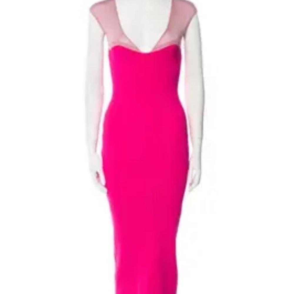 Herve Leger Elegant Bodycon Pink Sheath Dress